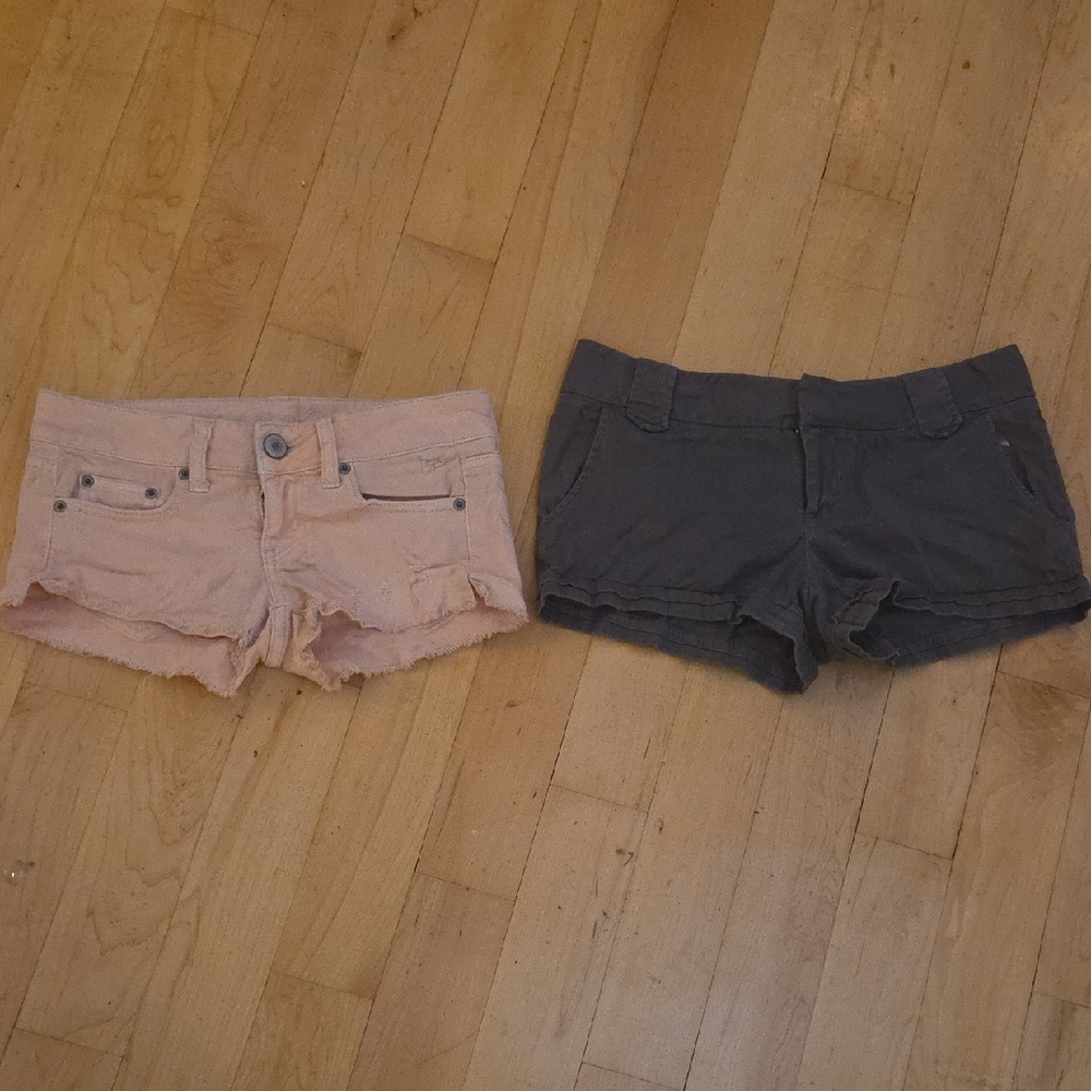 American Eagle Outfitters Pink and Gray Jean Shorts